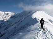 Salita invernale da Nona di Vilminore al Passo della Manina e al Monte Sasna il 17 dicembre 2009